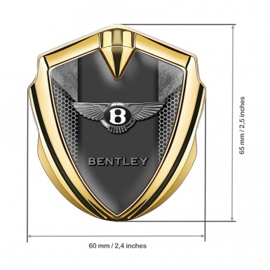 Bentley Tuning Emblem Self Adhesive Gold Honeycomb Stone Slab Effect