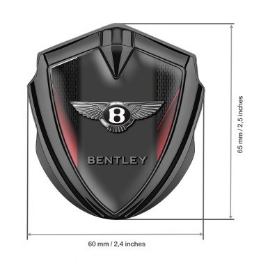 Bentley Fender Emblem Badge Graphite Dark Grate Red Elements Edition