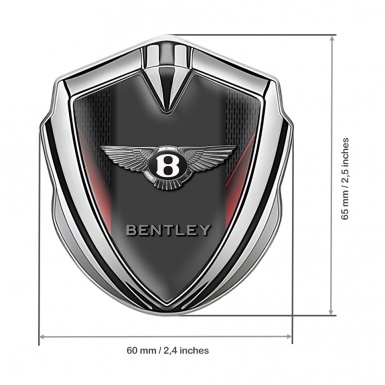 Bentley Fender Emblem Badge Silver Dark Grate Red Elements Edition