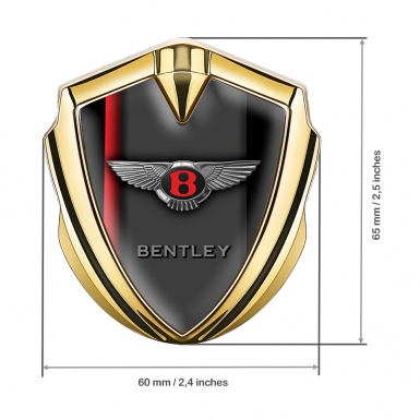 Bentley Fender Metal Emblem Badge Gold Sport Line Red Logo Design