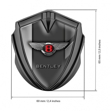 Bentley Trunk Metal Emblem Badge Graphite Grey Stripe Red Logo Design