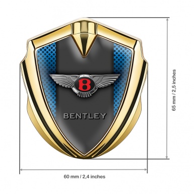 Bentley Self Adhesive Bodyside Emblem Gold Blue Grate Central Pilon