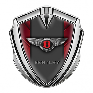 Bentley Bodyside Badge Self Adhesive Silver Red Dot Base Classic Logo