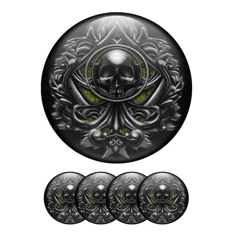 Skull Wheel Center Caps Emblem Vintage