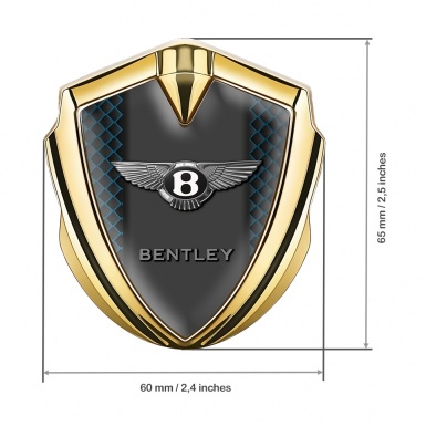 Bentley Trunk Metal Emblem Badge Gold Blue Fence Effect Classic Logo