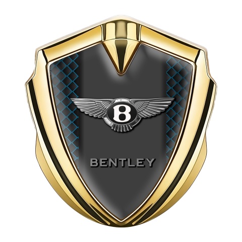 Bentley Trunk Metal Emblem Badge Gold Blue Fence Effect Classic Logo