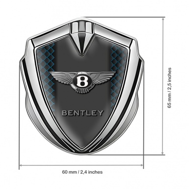 Bentley Trunk Metal Emblem Badge Silver Blue Fence Effect Classic Logo