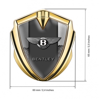 Bentley Bodyside Badge Self Adhesive Gold Torn Metal Grid Classic Logo