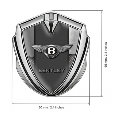 Bentley Bodyside Badge Self Adhesive Silver Torn Metal Grid Classic Logo