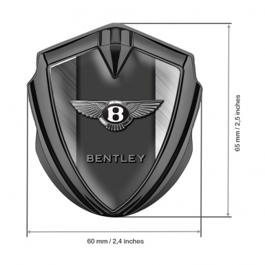 Bentley Fender Emblem Badge Graphite Brushed Aluminum Effect Clean Logo