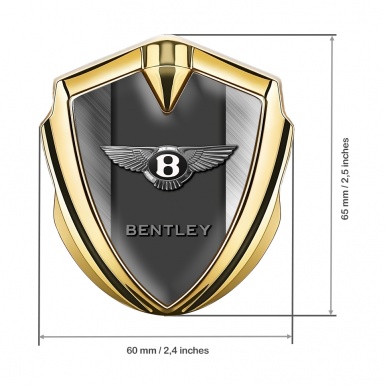 Bentley Fender Emblem Badge Gold Brushed Aluminum Effect Clean Logo