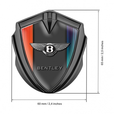 Bentley Fender Metal Domed Badge Graphite Gradient Stripes Classic Logo