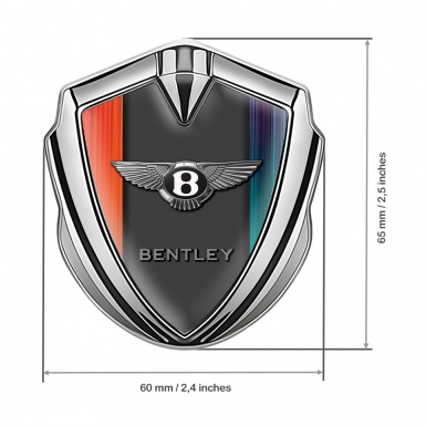Bentley Fender Metal Domed Badge Silver Gradient Stripes Classic Logo