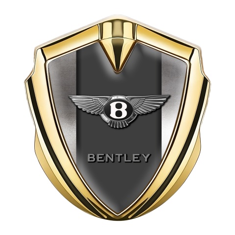 Bentley Trunk Emblem Badge Gold Metallic Surface Effect Classic Design