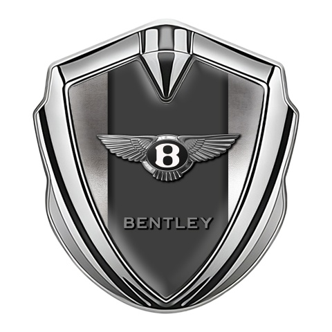 Bentley Trunk Emblem Badge Silver Metallic Surface Effect Classic Design