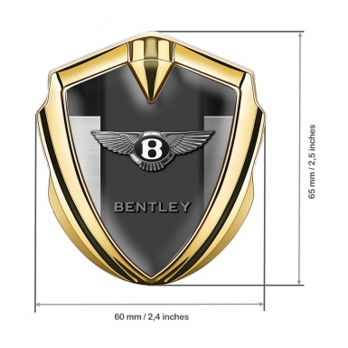 Bentley Trunk Metal Emblem Badge Gold Brushed Aluminum Effect Edition