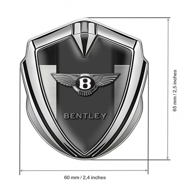 Bentley Trunk Metal Emblem Badge Silver Brushed Aluminum Effect Edition