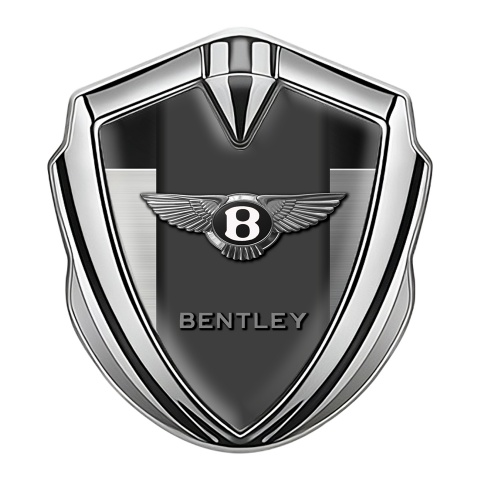 Bentley Trunk Metal Emblem Badge Silver Brushed Aluminum Effect Edition