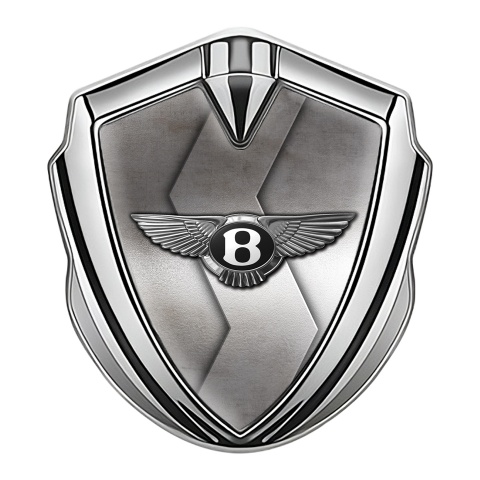Bentley Self Adhesive Bodyside Emblem Silver Zig Zag Plate Effect Edition