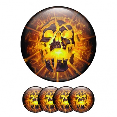 Skull Center Hub Dome Stickers Radiance of Fire