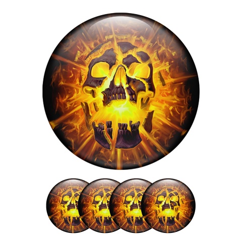 Skull Center Hub Dome Stickers Radiance of Fire