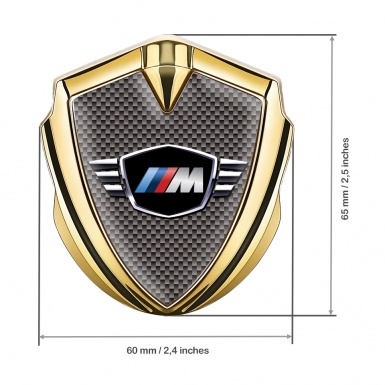 BMW M Power Bodyside Badge Self Adhesive Gold Grey Carbon Edition