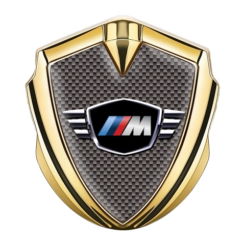 BMW M Power Bodyside Badge Self Adhesive Gold Grey Carbon Edition