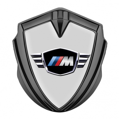 BMW M Power Fender Emblem Domed Badge Graphite Grey Base Edition