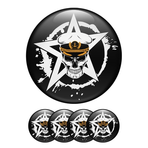 Skull Wheel Center Caps Emblem Captain Jack