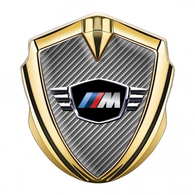 BMW M Power Trunk Metal Emblem Badge Gold Light Carbon Edition