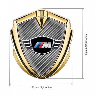 BMW M Power Trunk Metal Emblem Badge Gold Light Carbon Edition