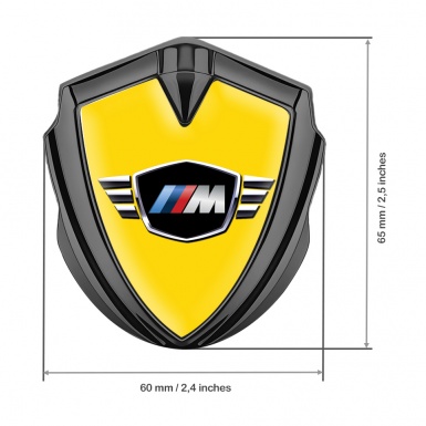 BMW M Power Self Adhesive Bodyside Emblem Graphite Yellow Base Design