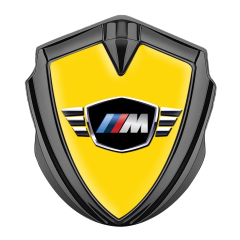 BMW M Power Self Adhesive Bodyside Emblem Graphite Yellow Base Design