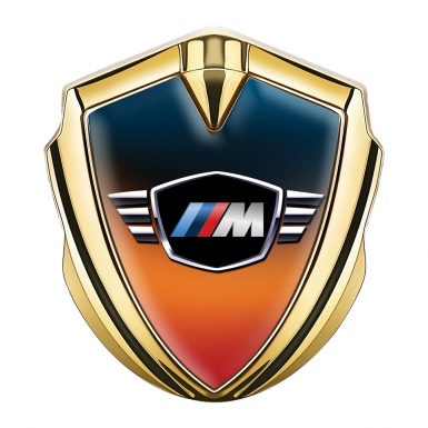 BMW M Power Bodyside Badge Self Adhesive Gold Color Gradient Base