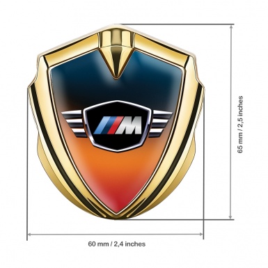 BMW M Power Bodyside Badge Self Adhesive Gold Color Gradient Base