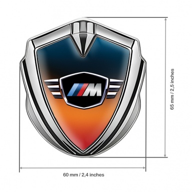 BMW M Power Bodyside Badge Self Adhesive Silver Color Gradient Base