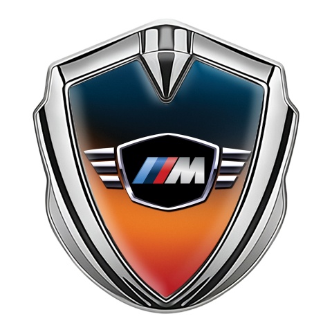 BMW M Power Bodyside Badge Self Adhesive Silver Color Gradient Base