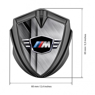 BMW M Power Tuning Emblem Self Adhesive Graphite Crossed Plates Design