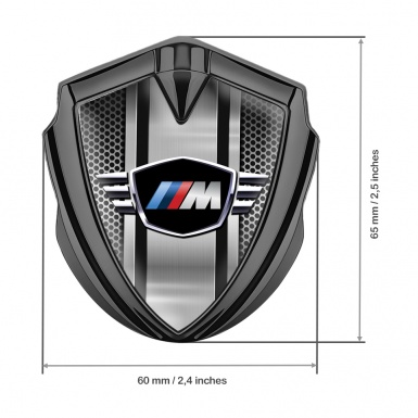 BMW M Power Fender Metal Domed Emblem Graphite Light Grate Edition