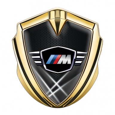 BMW M Power Trunk Emblem Badge Gold Dark Hex Winged Edition