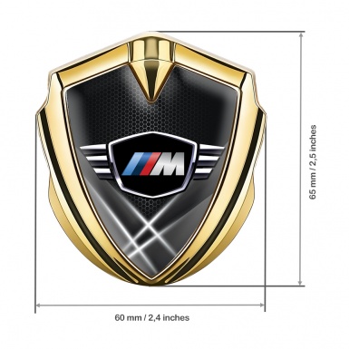 BMW M Power Trunk Emblem Badge Gold Dark Hex Winged Edition