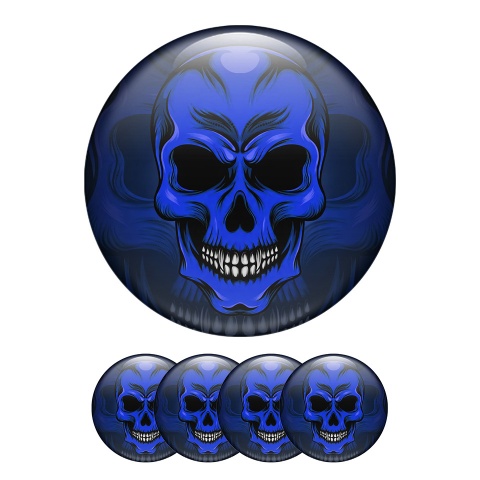 Skull Sticker Wheel Center Hub Cap Purple Demon