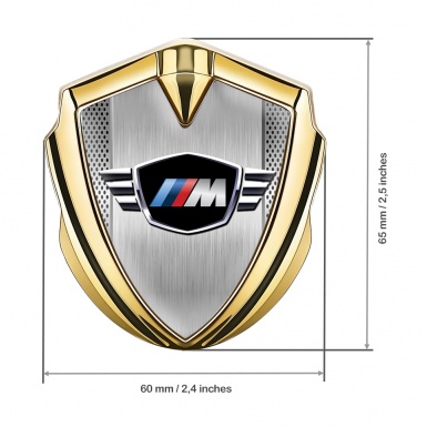 BMW M Power Trunk Metal Emblem Badge Gold Brushed Alloy Effect