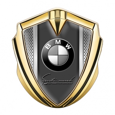 BMW Metal Emblem Self Adhesive Gold Sport Mind Edition