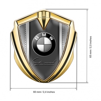 BMW Metal Emblem Self Adhesive Gold Sport Mind Edition