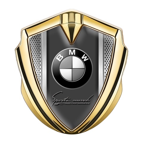 BMW Metal Emblem Self Adhesive Gold Sport Mind Edition