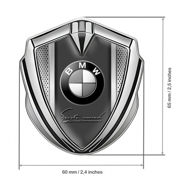 BMW Metal Emblem Self Adhesive Silver Sport Mind Edition