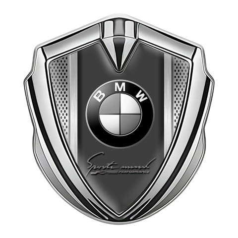 BMW Metal Emblem Self Adhesive Silver Sport Mind Edition
