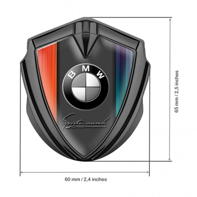 BMW 3D Car Metal Domed Emblem Graphite Color Sport Mind Design 