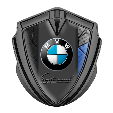 BMW Bodyside Domed Emblem Graphite Blue Mosaic Sport Mind